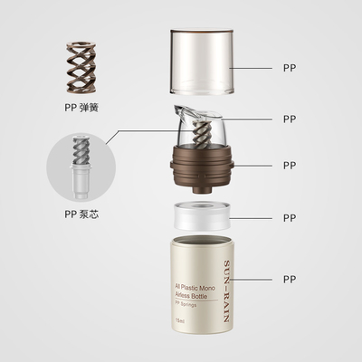 مستحضرات التجميل بدون هواء العناية بالبشرة التعبئة والتغليف مضخة زجاجة مخصصة 15ml 30ml 50ml مستحضرات التجميل ميني
