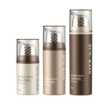 مستحضرات التجميل بدون هواء العناية بالبشرة التعبئة والتغليف مضخة زجاجة مخصصة 15ml 30ml 50ml مستحضرات التجميل ميني